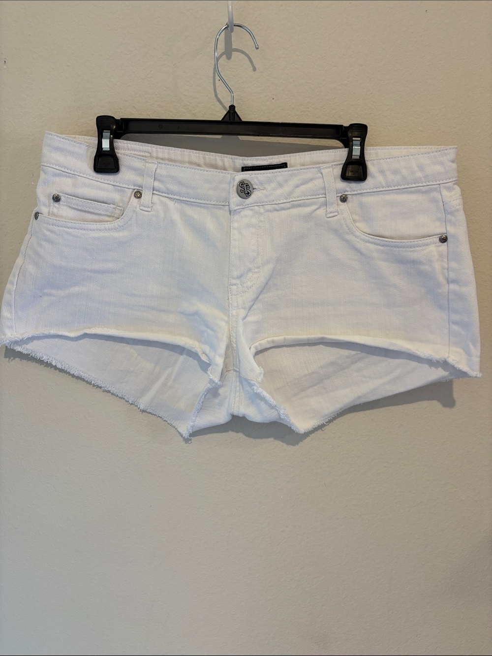 White Denim Mini Shorts  STS BLUE
